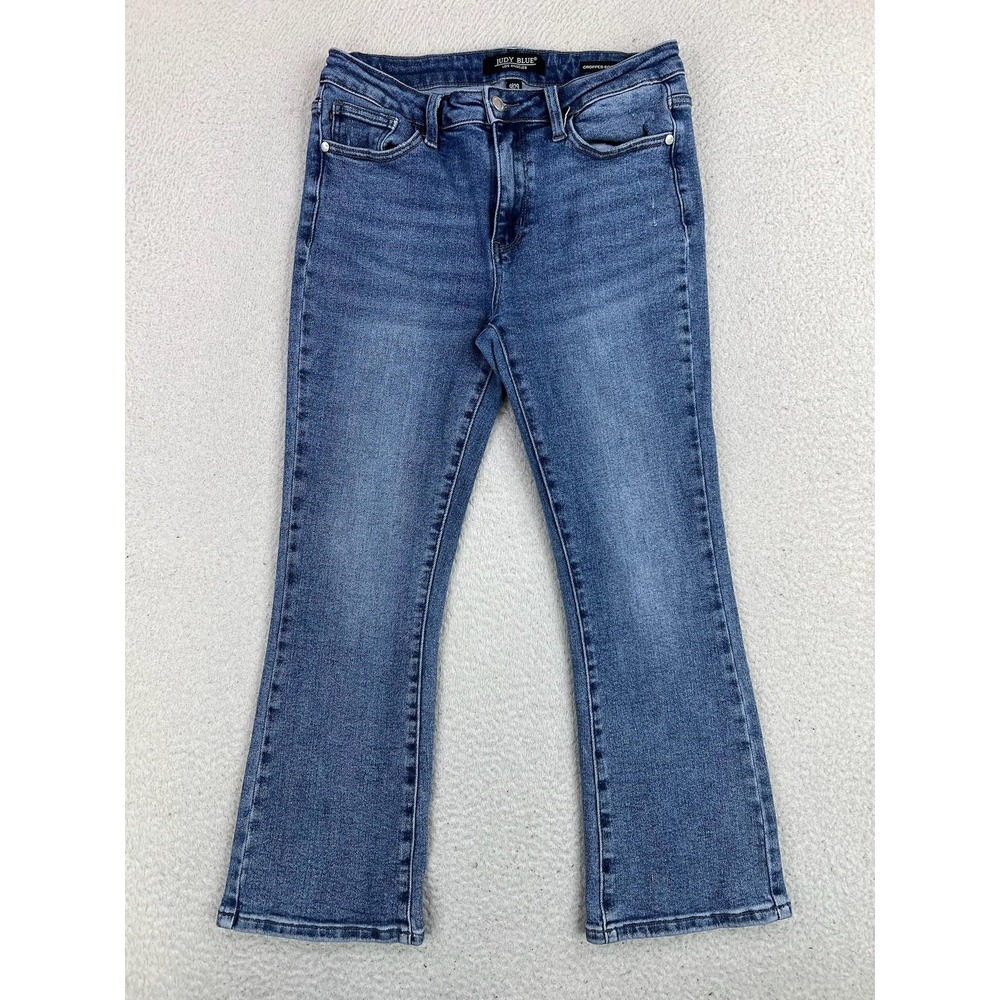 Judy Blue Cropped Bootcut Jeans Womens 9/29 Blue Medium Wash Mid Rise JB88249 MD
